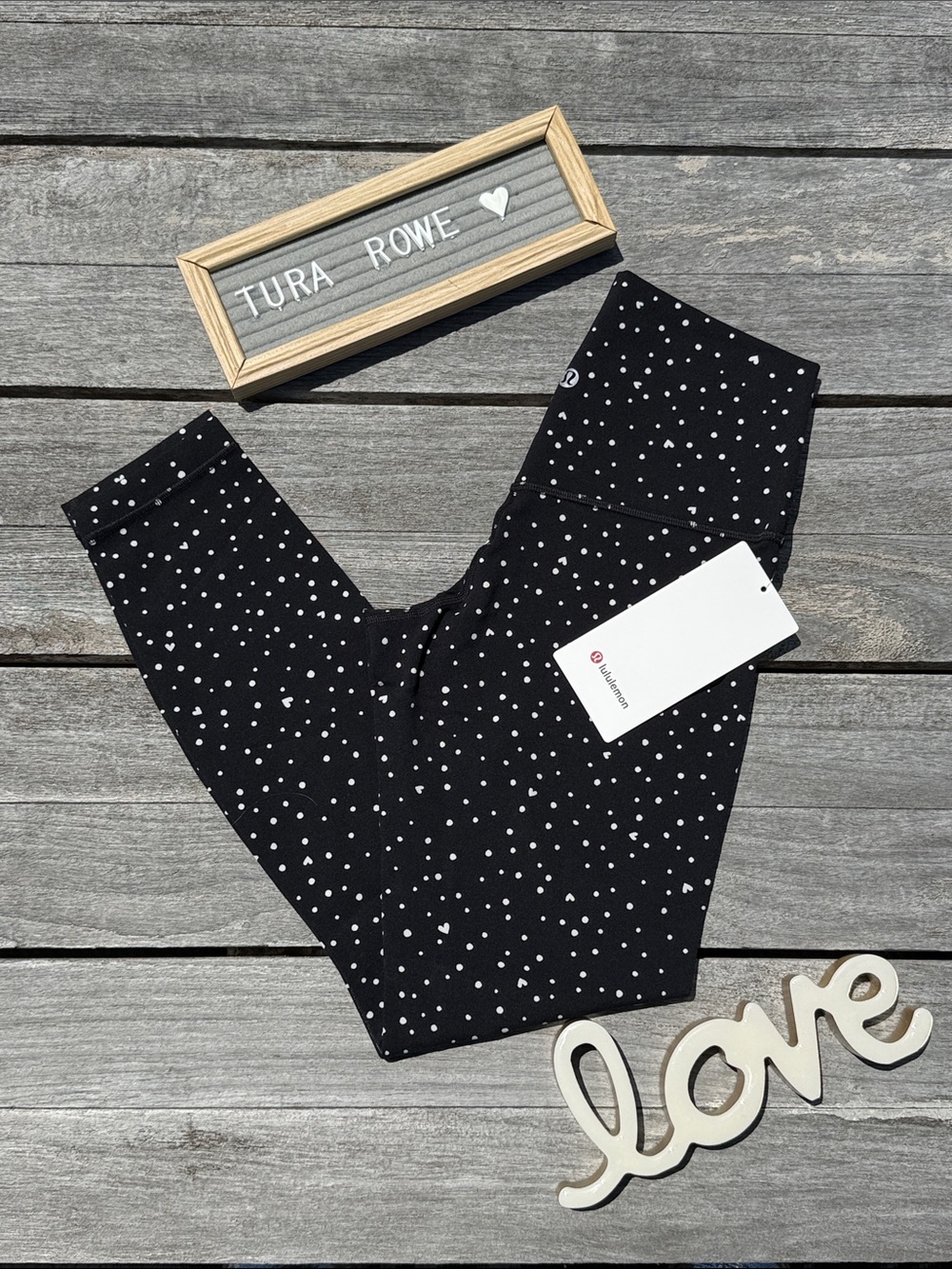 Lululemon Align No Line High-Rise Pant 25" Heart Scatter Dot Black NWT size 6